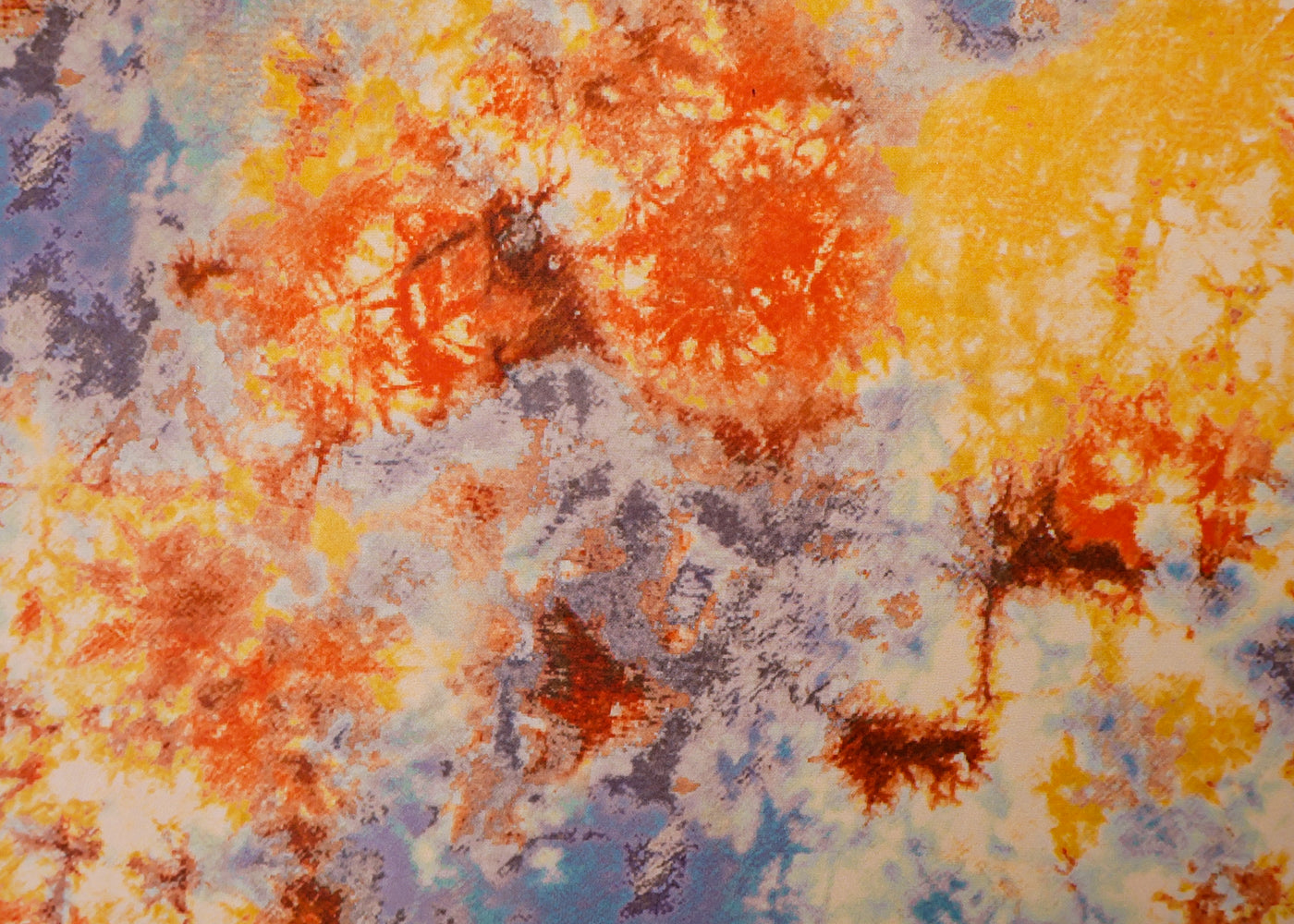 Multi-Color Organza Fabric with All Over Abstract Print 14654