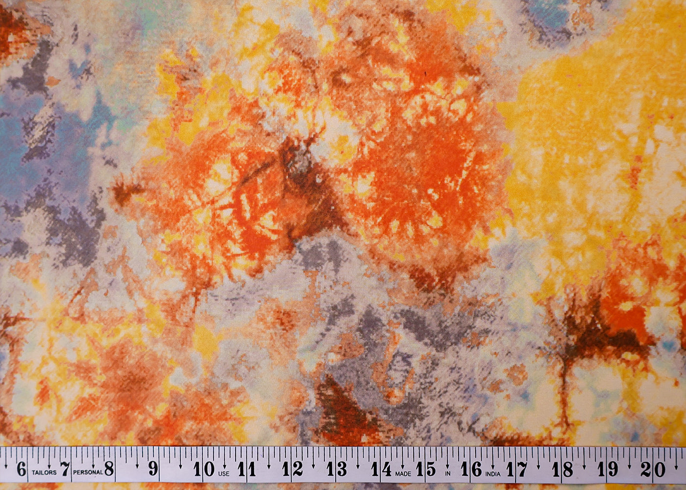 Multi-Color Organza Fabric with All Over Abstract Print 14654