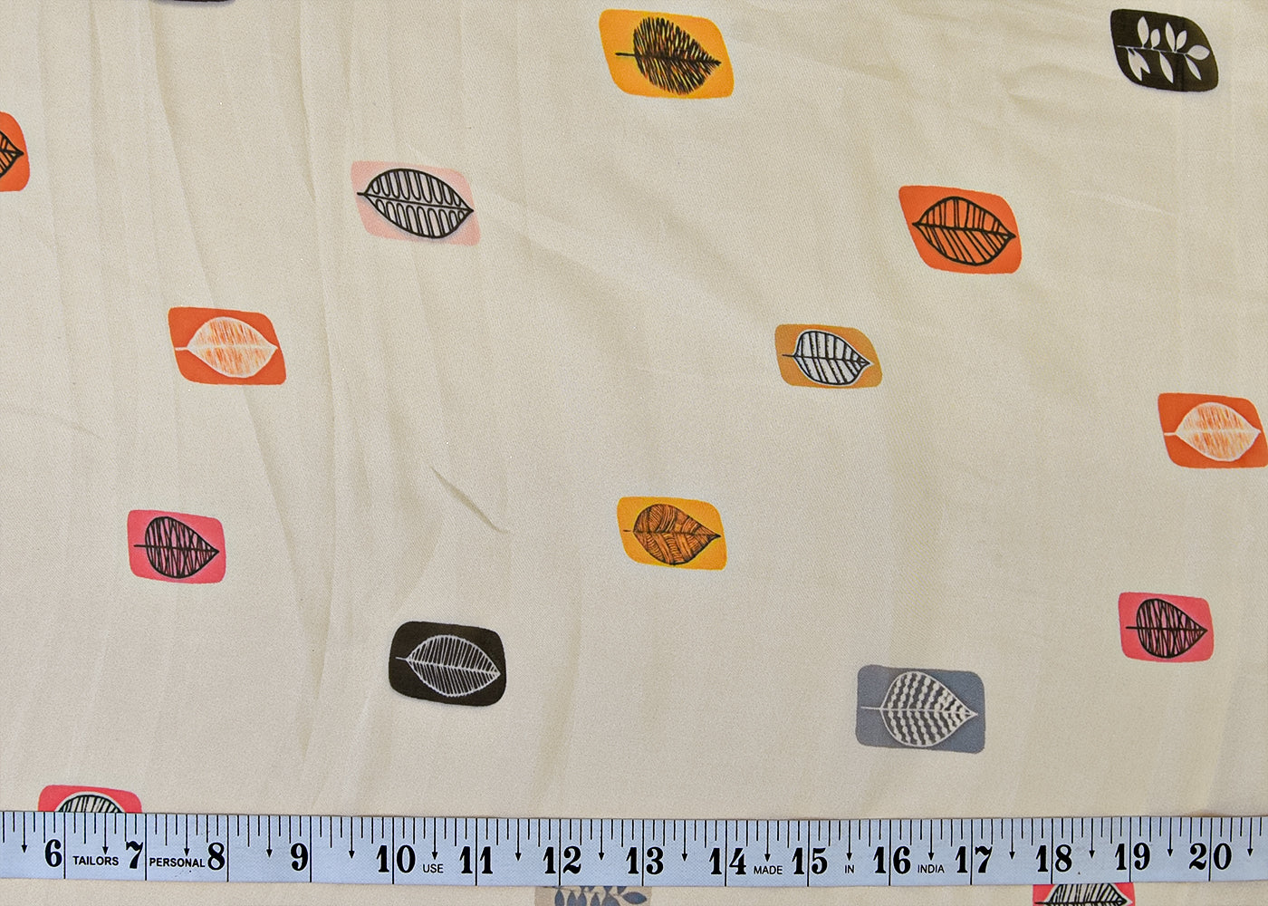 Off White Organza Fabric with All Over Abstract Print 14677