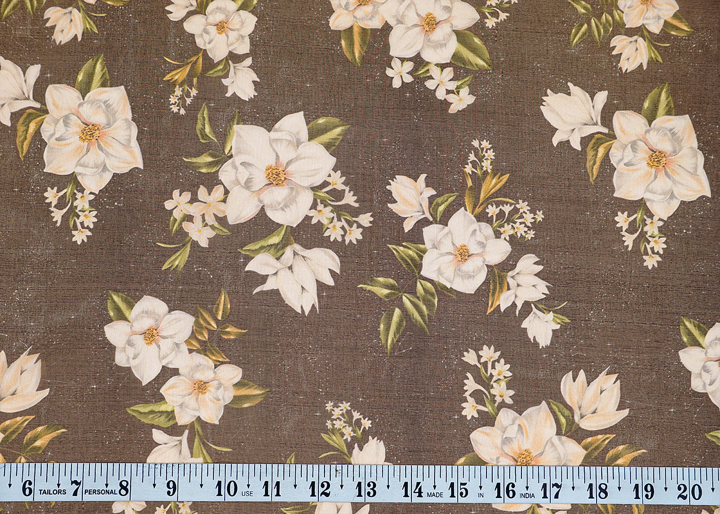 Blue Organza Fabric with All Over Floral Print 14680