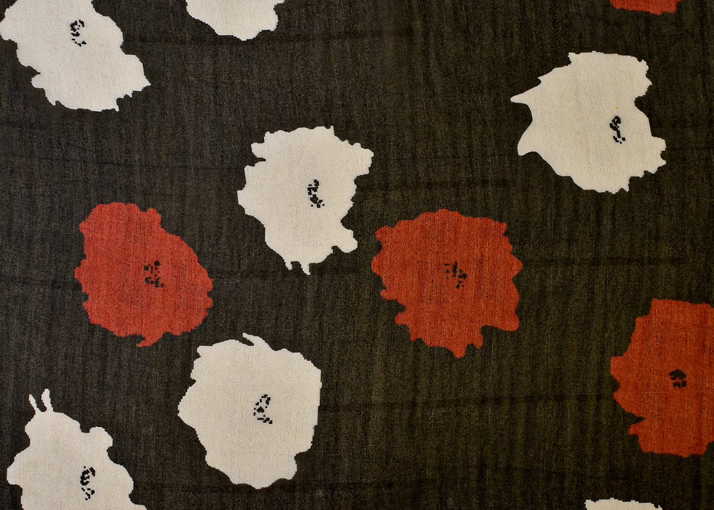 Black Organza Fabric with All Over Abstract Print 14683