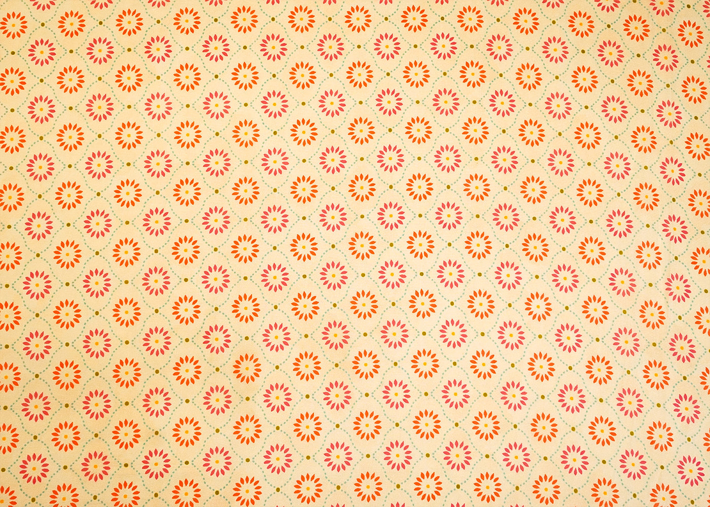 Light Yellow Organza Fabric with All Over Traditional Print 14687