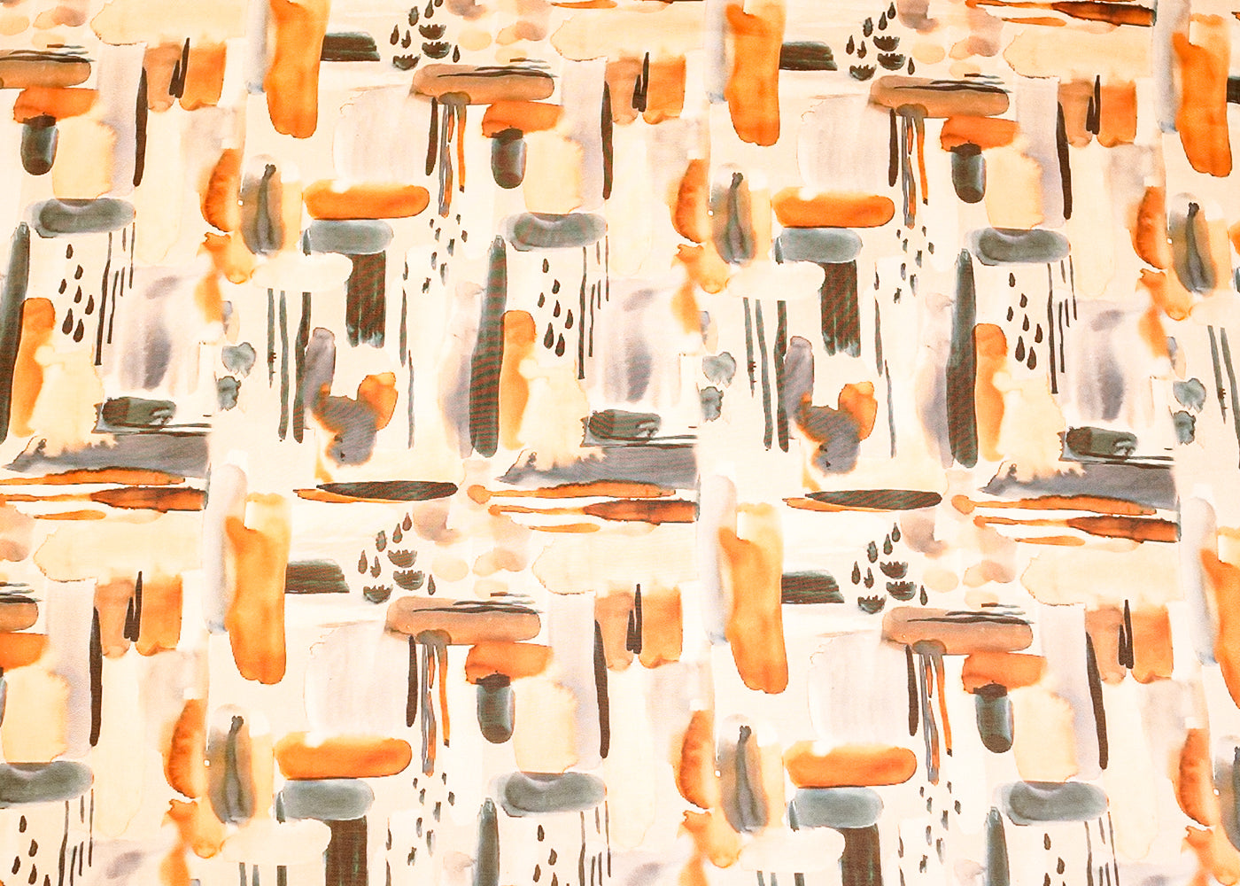 Off White Organza Fabric with All Over Abstract Print 14693