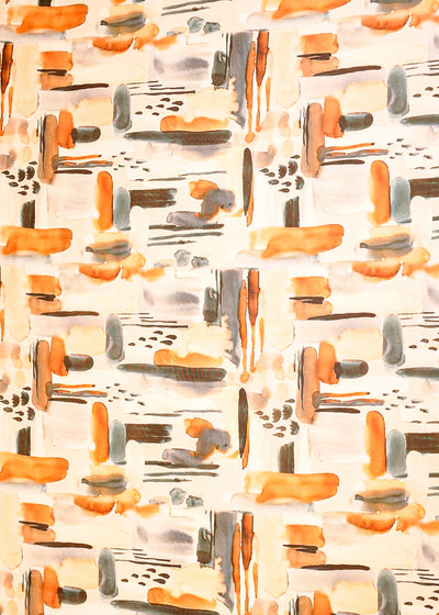 Off White Organza Fabric with All Over Abstract Print 14693