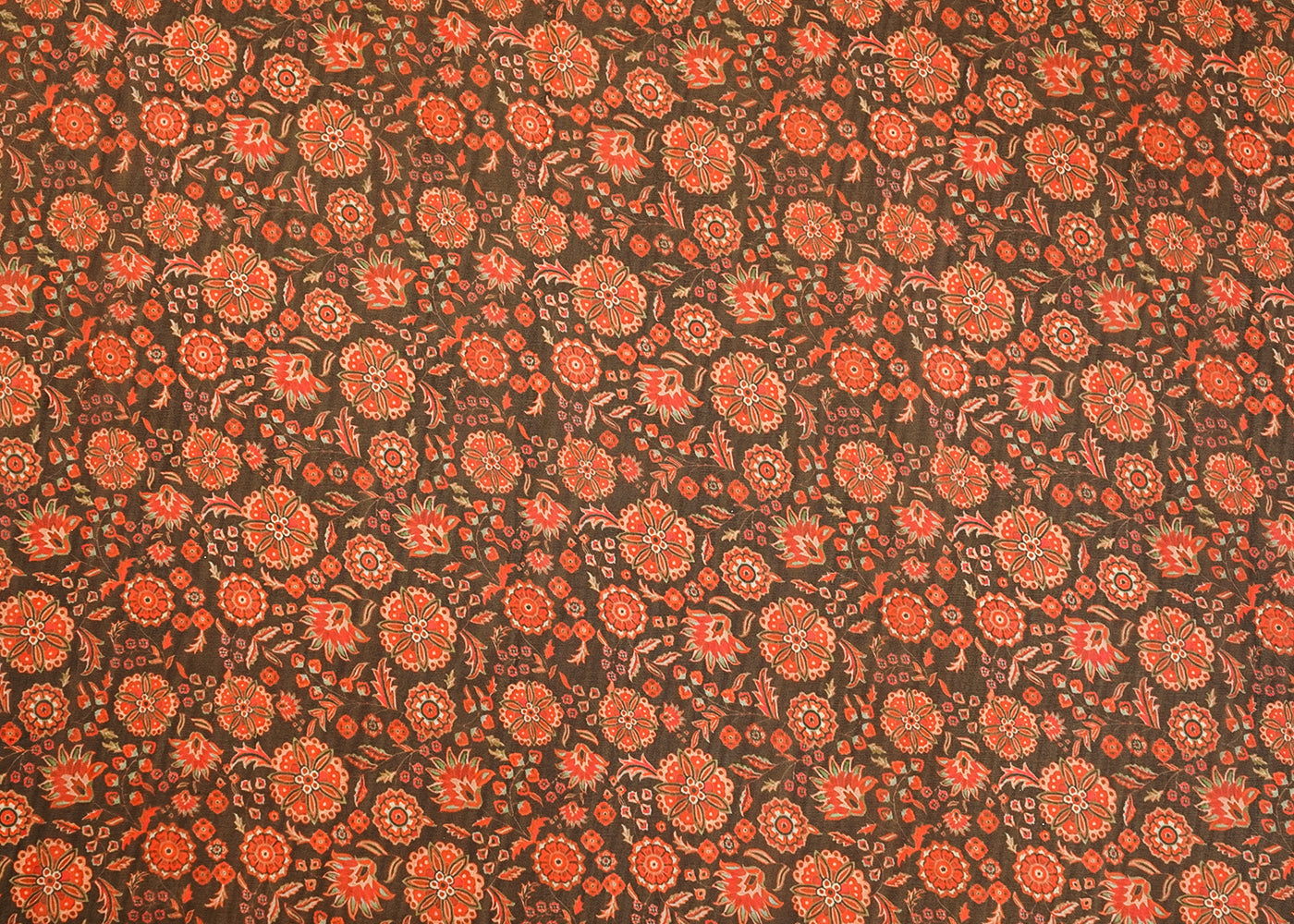 Black Organza Fabric with All Over Traditional Print 14701