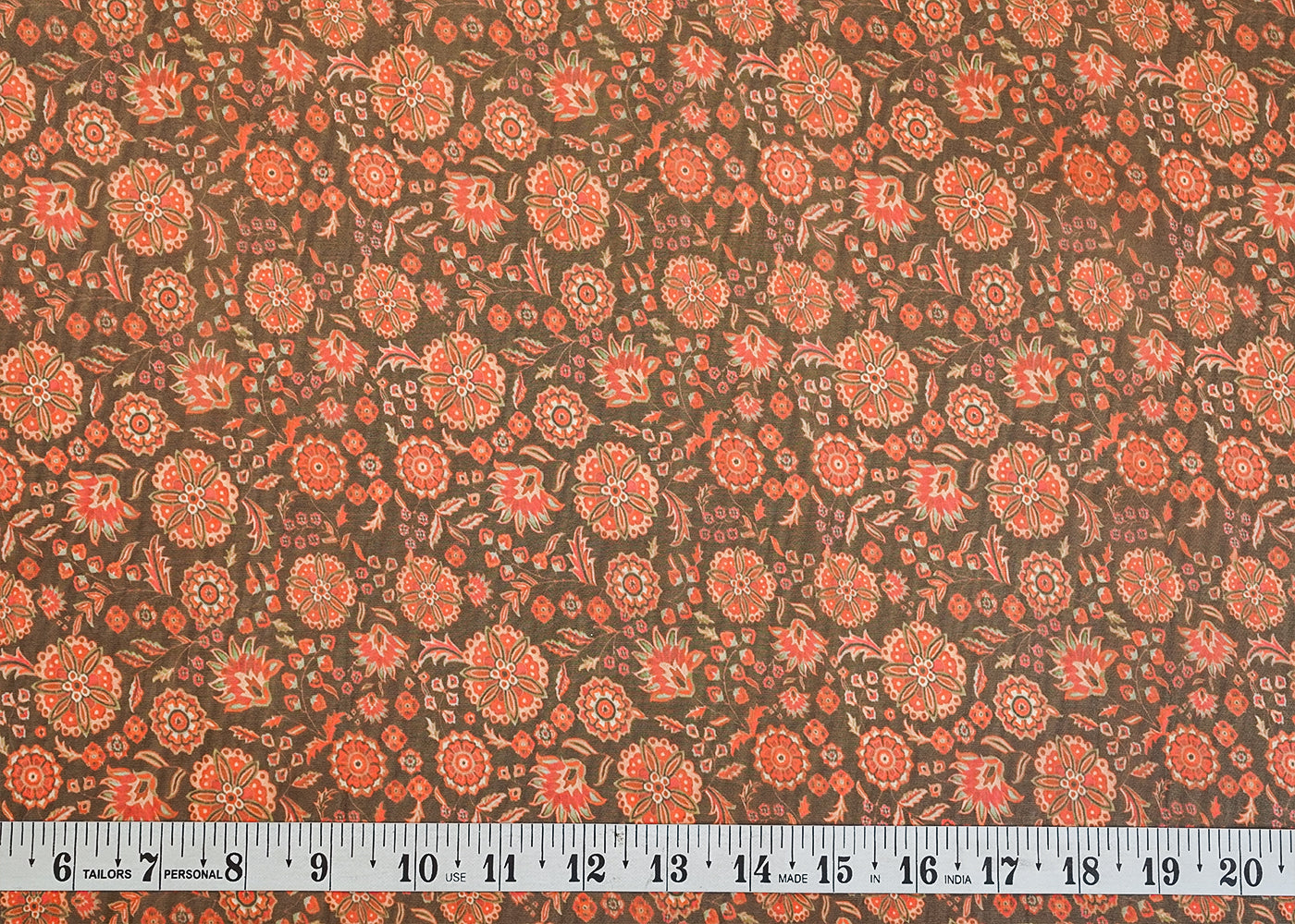 Black Organza Fabric with All Over Traditional Print 14701