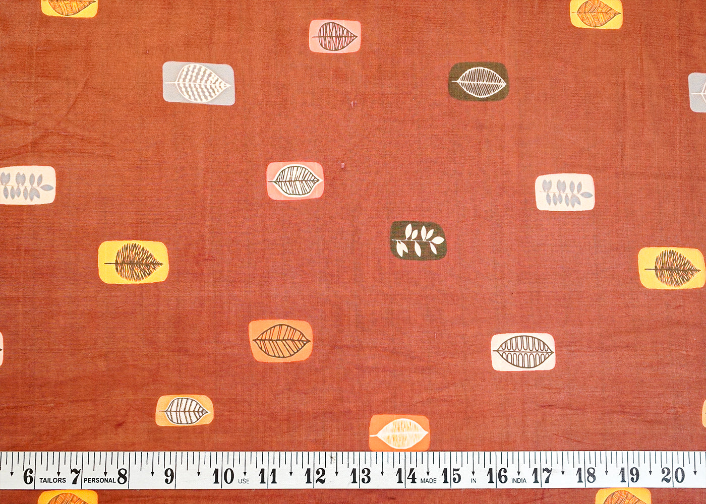 Maroon Organza Fabric with All Over Abstract Print 14732