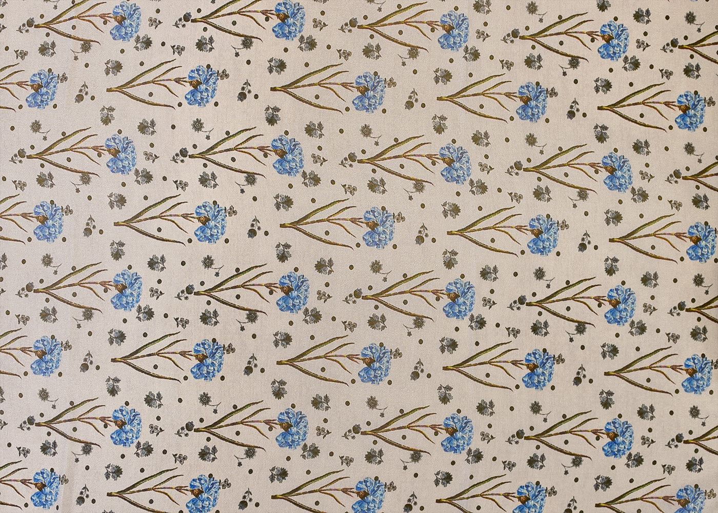 Grey Organza Fabric with All Over Abstract Print 14738