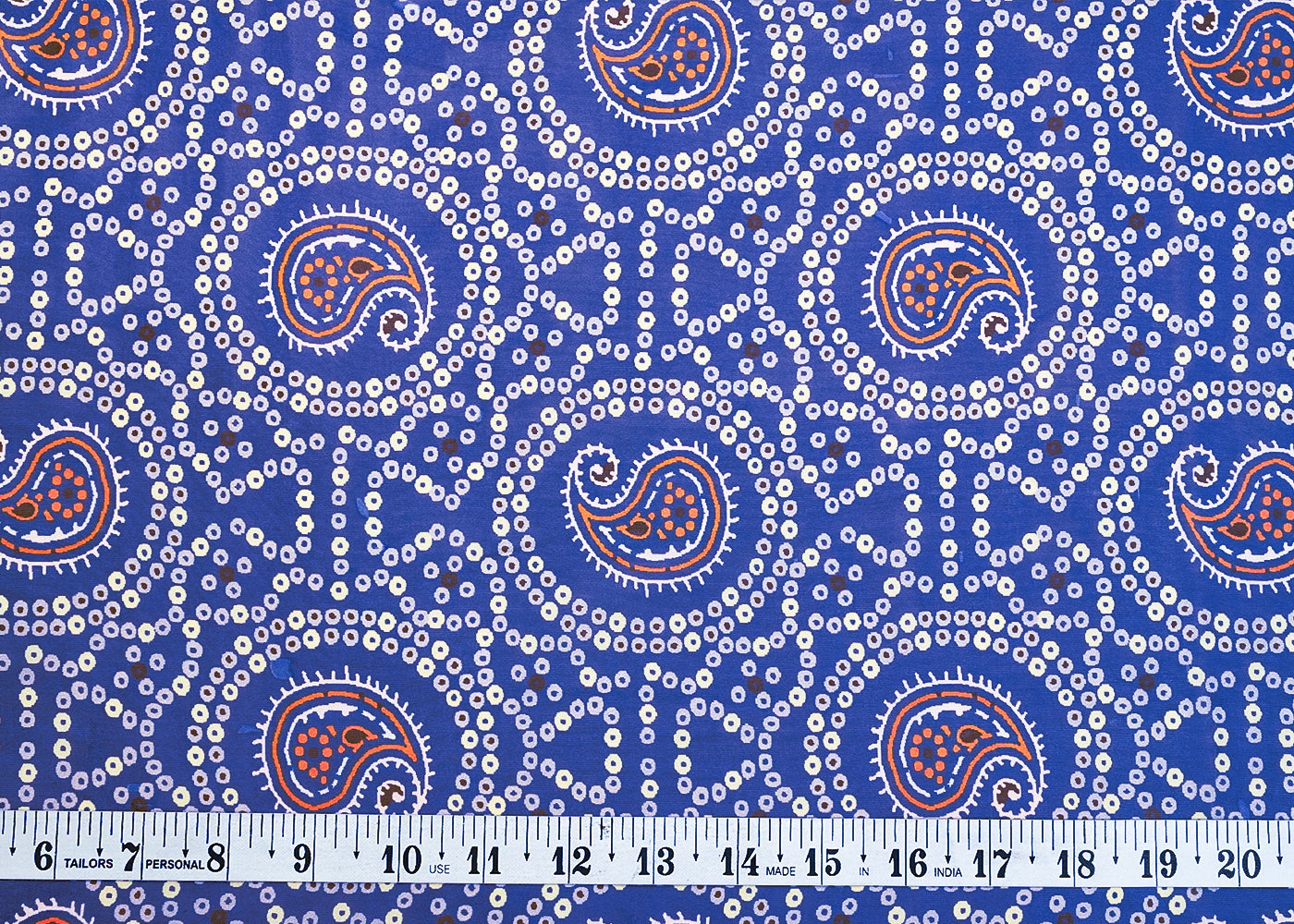 Blue Organza Fabric with All Over Bandhani Print 14755