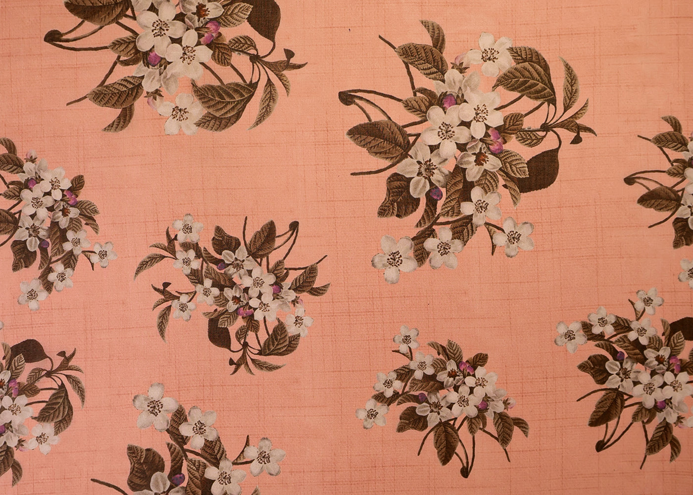Light Pink Organza Fabric with All Over Floral Print 14773