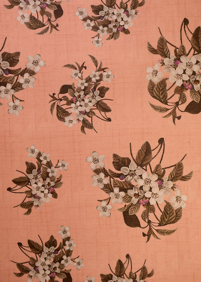 Light Pink Organza Fabric with All Over Floral Print 14773
