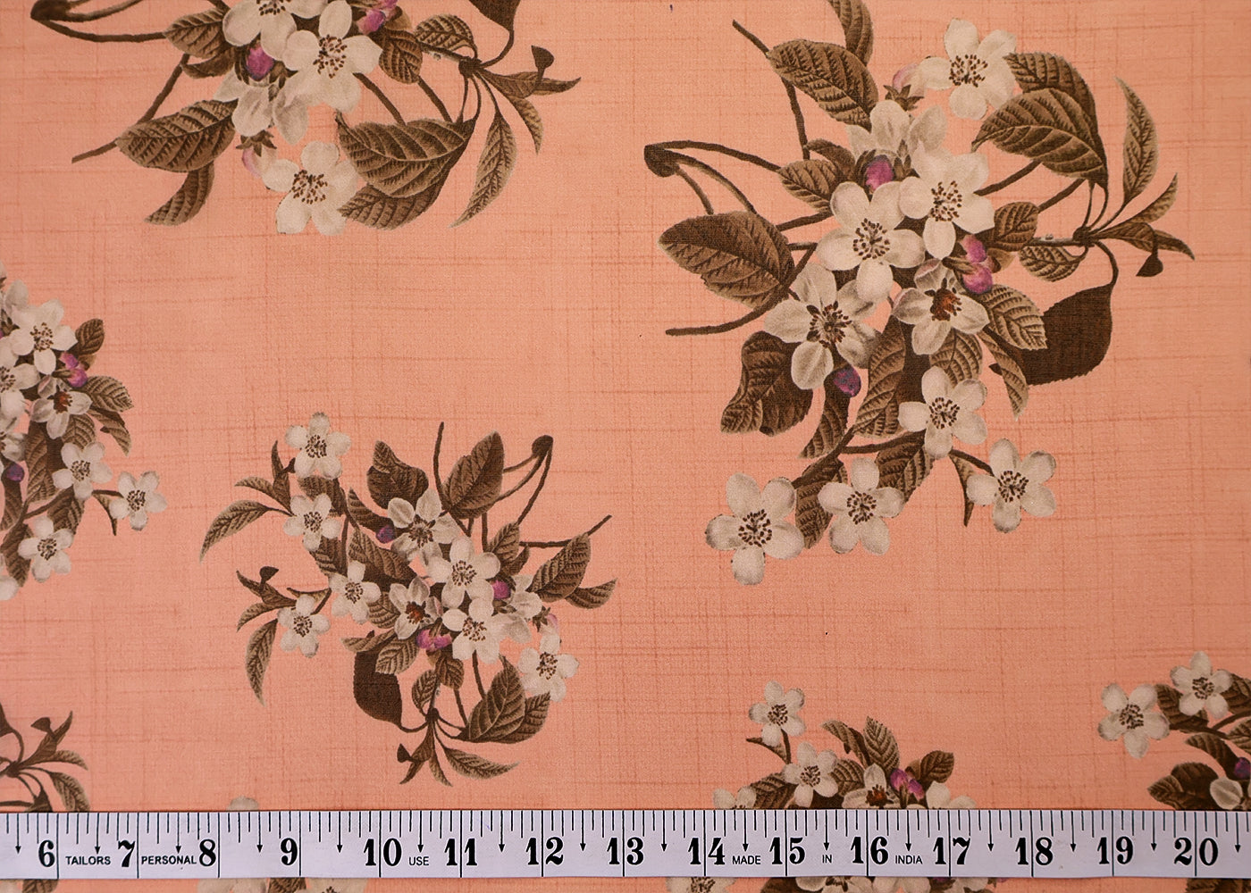 Light Pink Organza Fabric with All Over Floral Print 14773