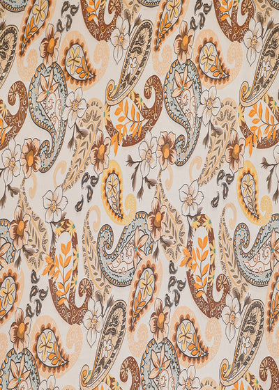 Off White Organza Fabric with All Over Traditional Print 14775