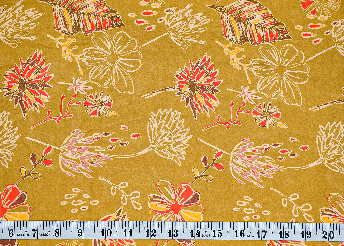 Mehendi Green Organza Fabric with All Over Floral Print 14776