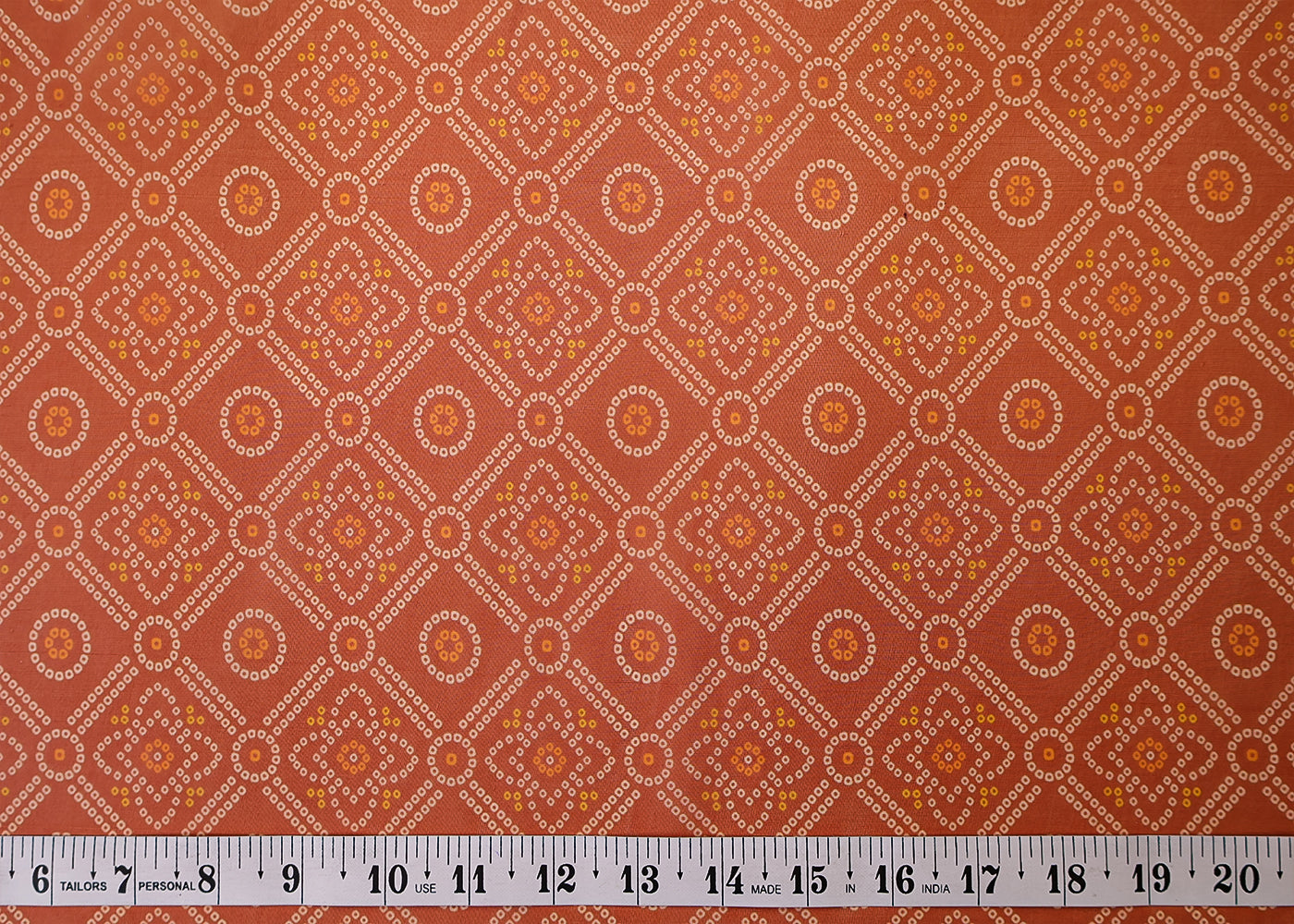 Deep Red Organza Fabric with All Over Traditional Print 14780