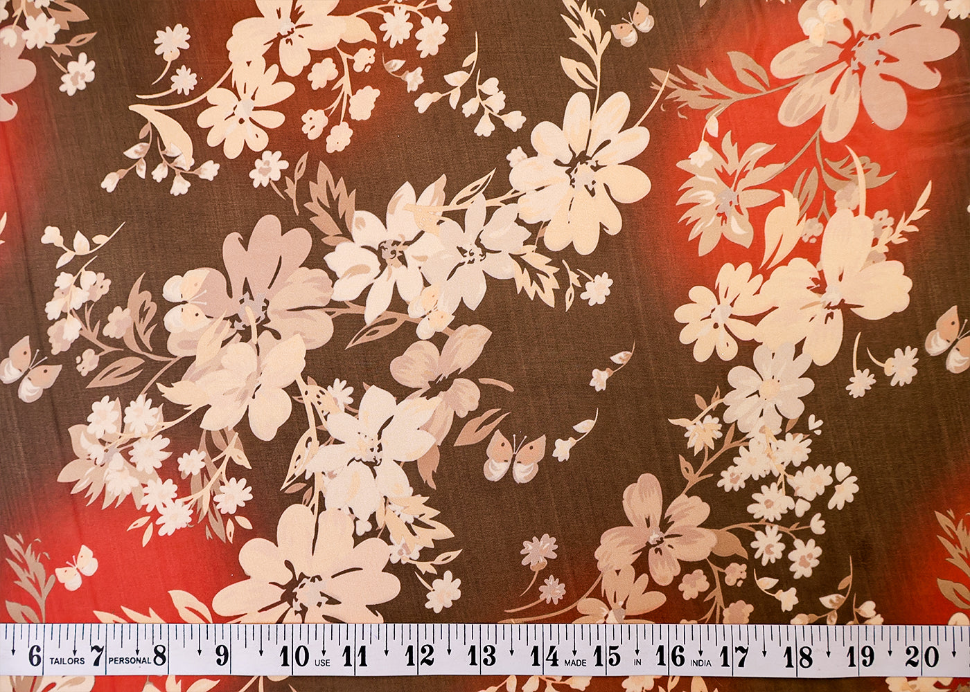 Warm Black Organza Fabric with All Over Floral Print 14785