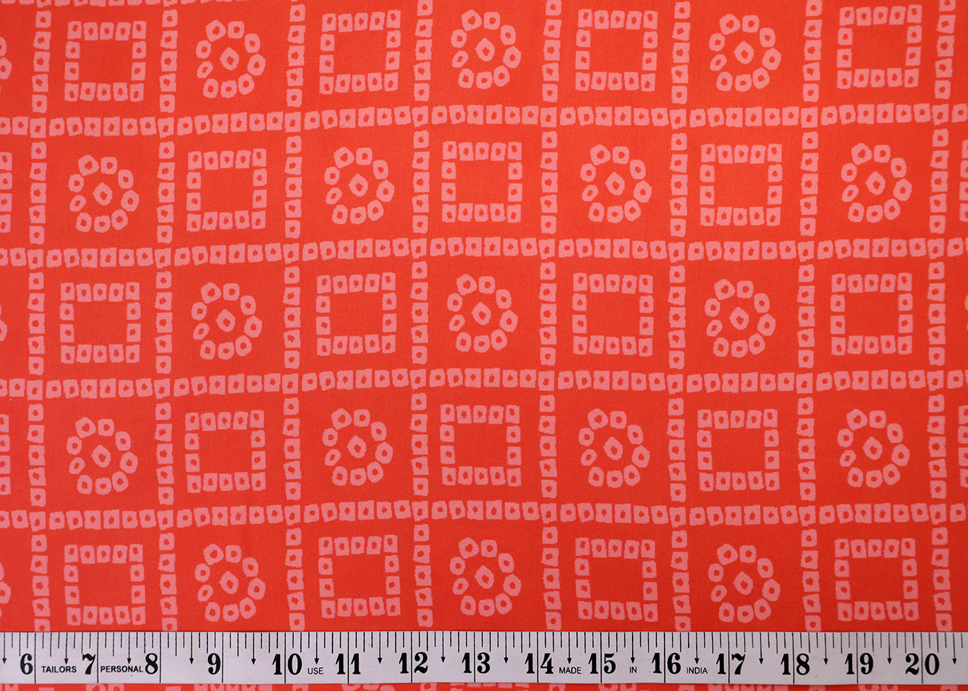 Rose Pink Organza Fabric with All Over Traditional Print 14790