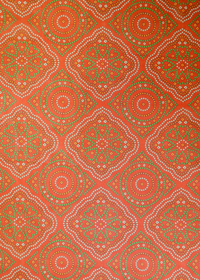 Maroon Organza Fabric with All Over Traditional Print 14793