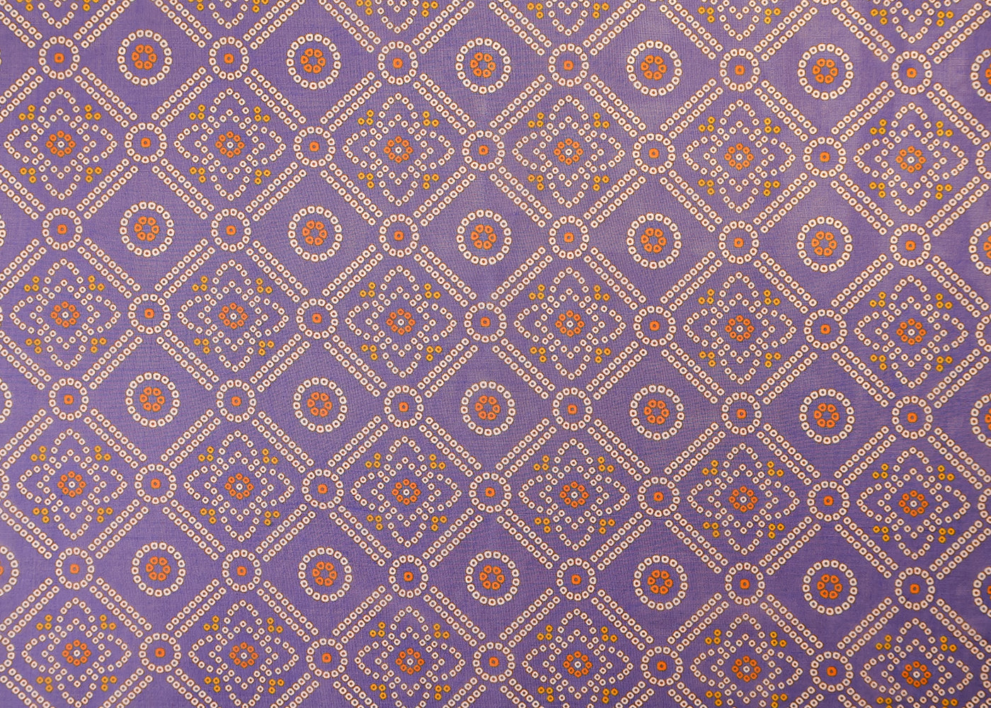 Blue Organza Fabric with All Over Traditional Print 14794