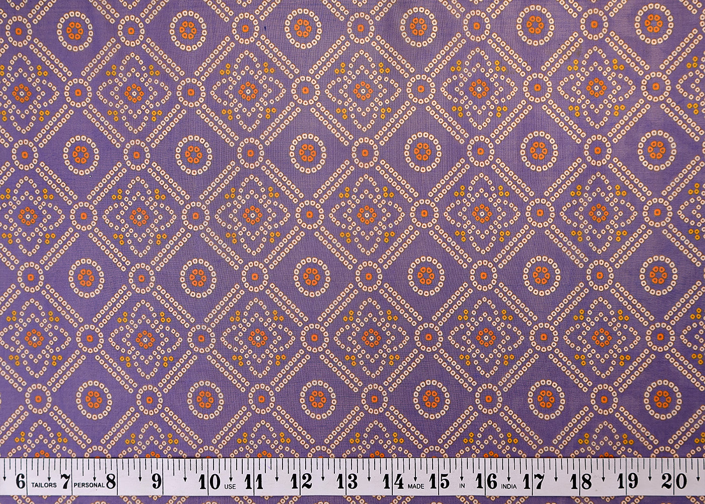 Blue Organza Fabric with All Over Traditional Print 14794