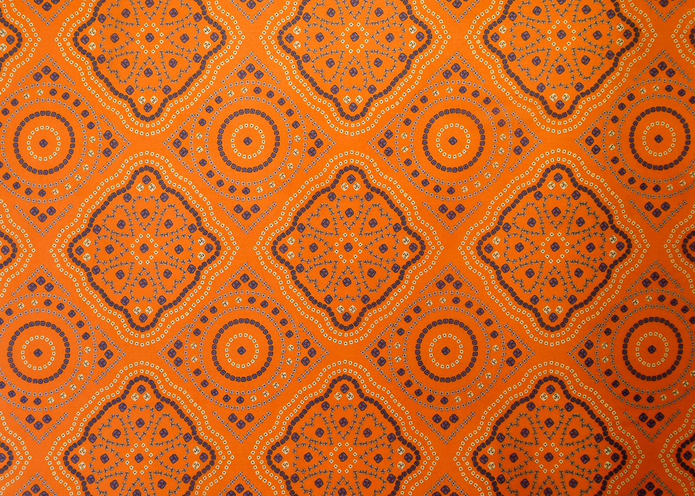 Mustard Organza Fabric with All Over Traditional Print 14795