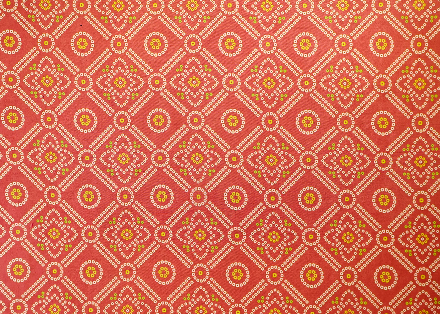 Old Rose Organza Fabric with All Over Traditional Print 14798