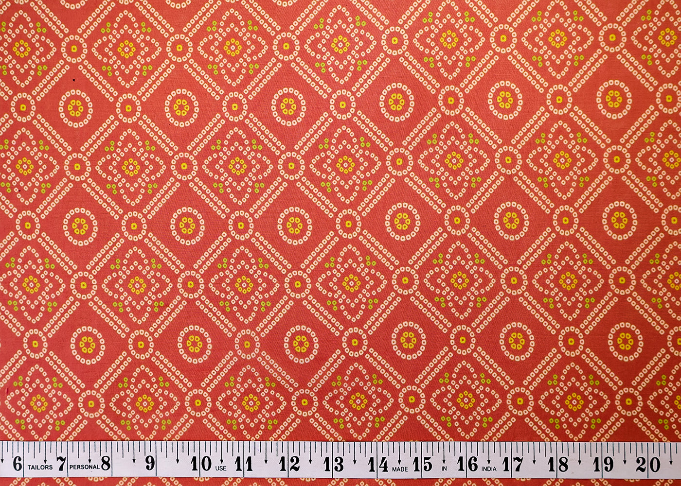 Old Rose Organza Fabric with All Over Traditional Print 14798