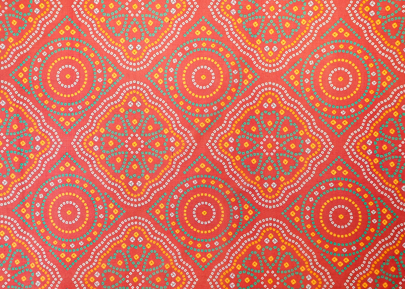 Magenta Organza Fabric with All Over Traditional Print 14799