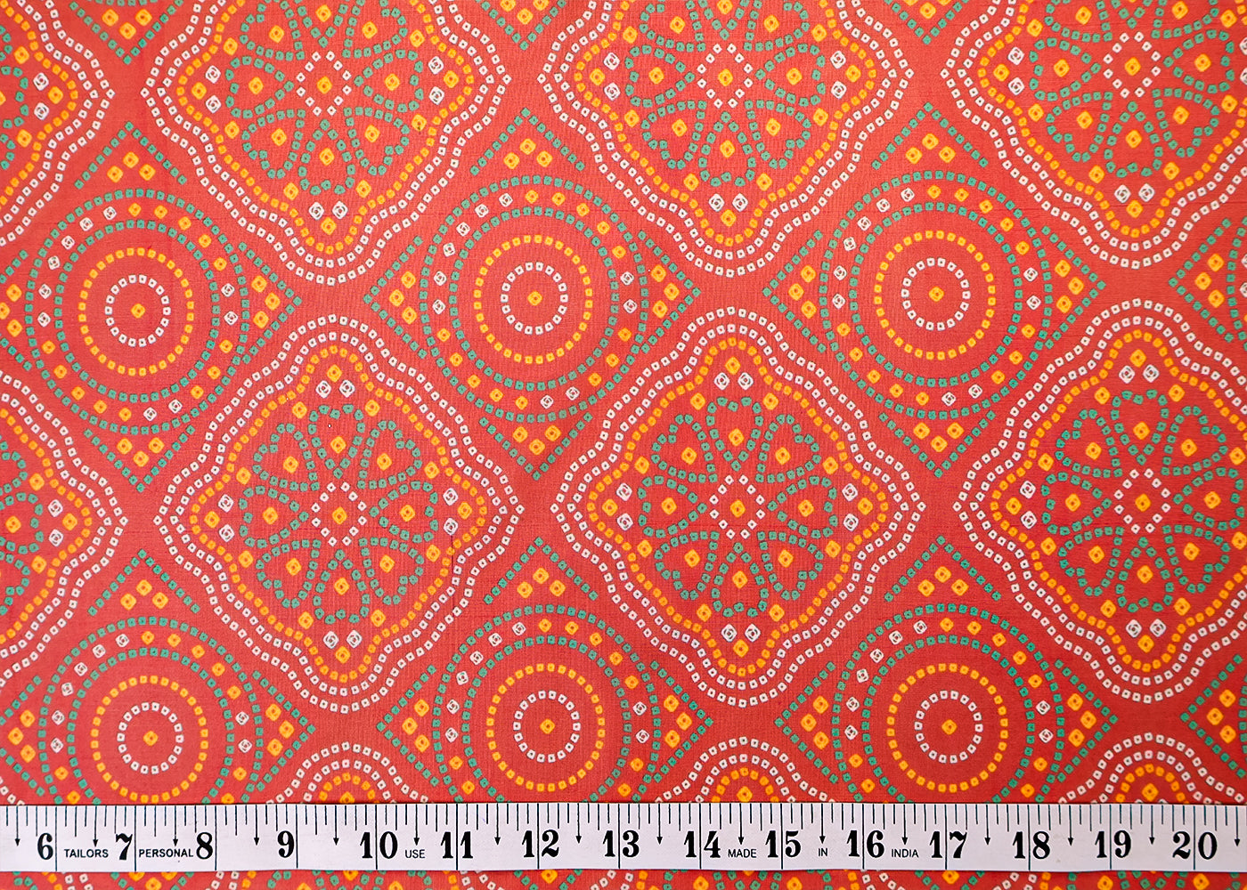 Magenta Organza Fabric with All Over Traditional Print 14799