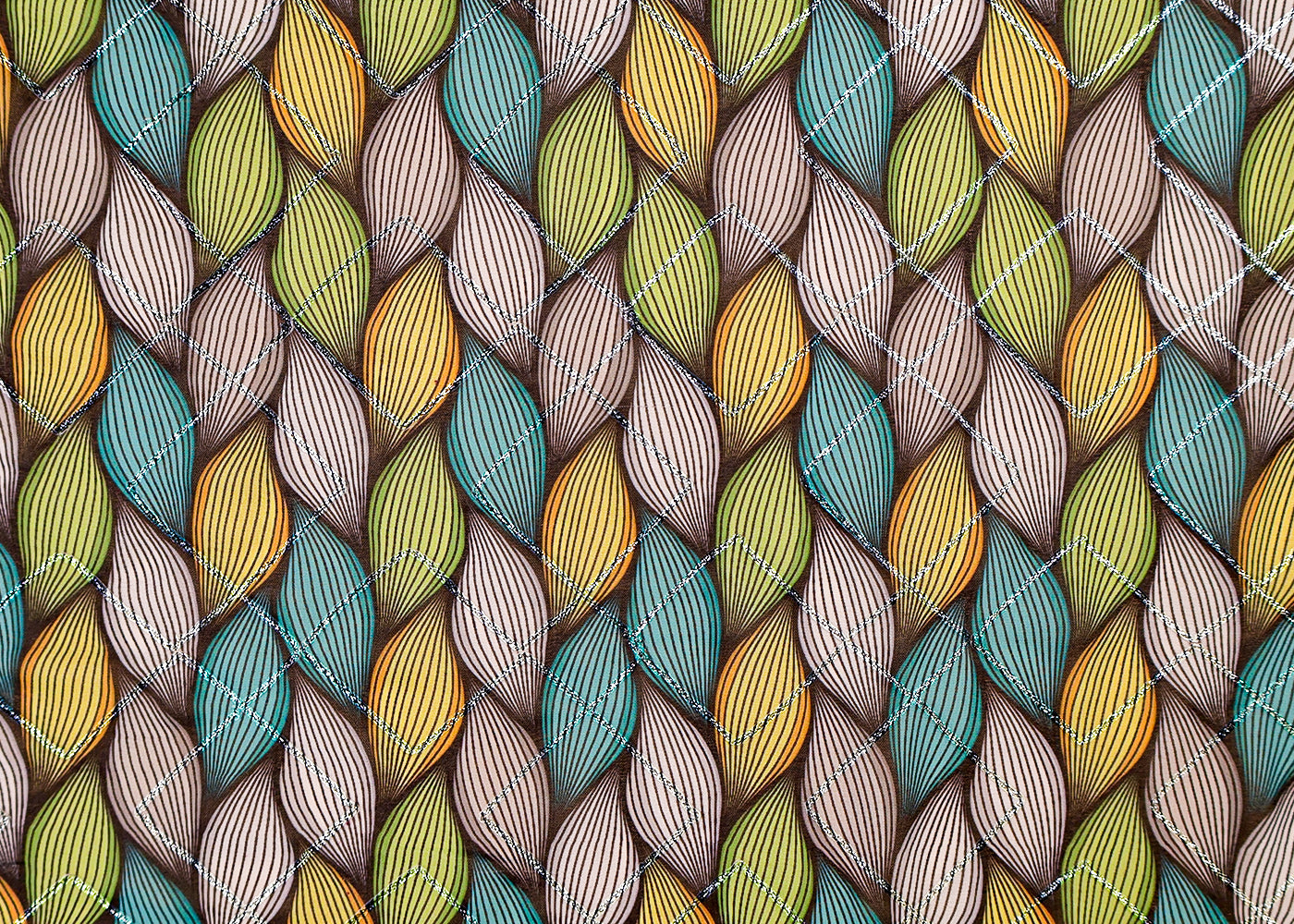 Multi- Colour Georgette Fabric with All Over Abstract Print and Gotta Patti Work 14839