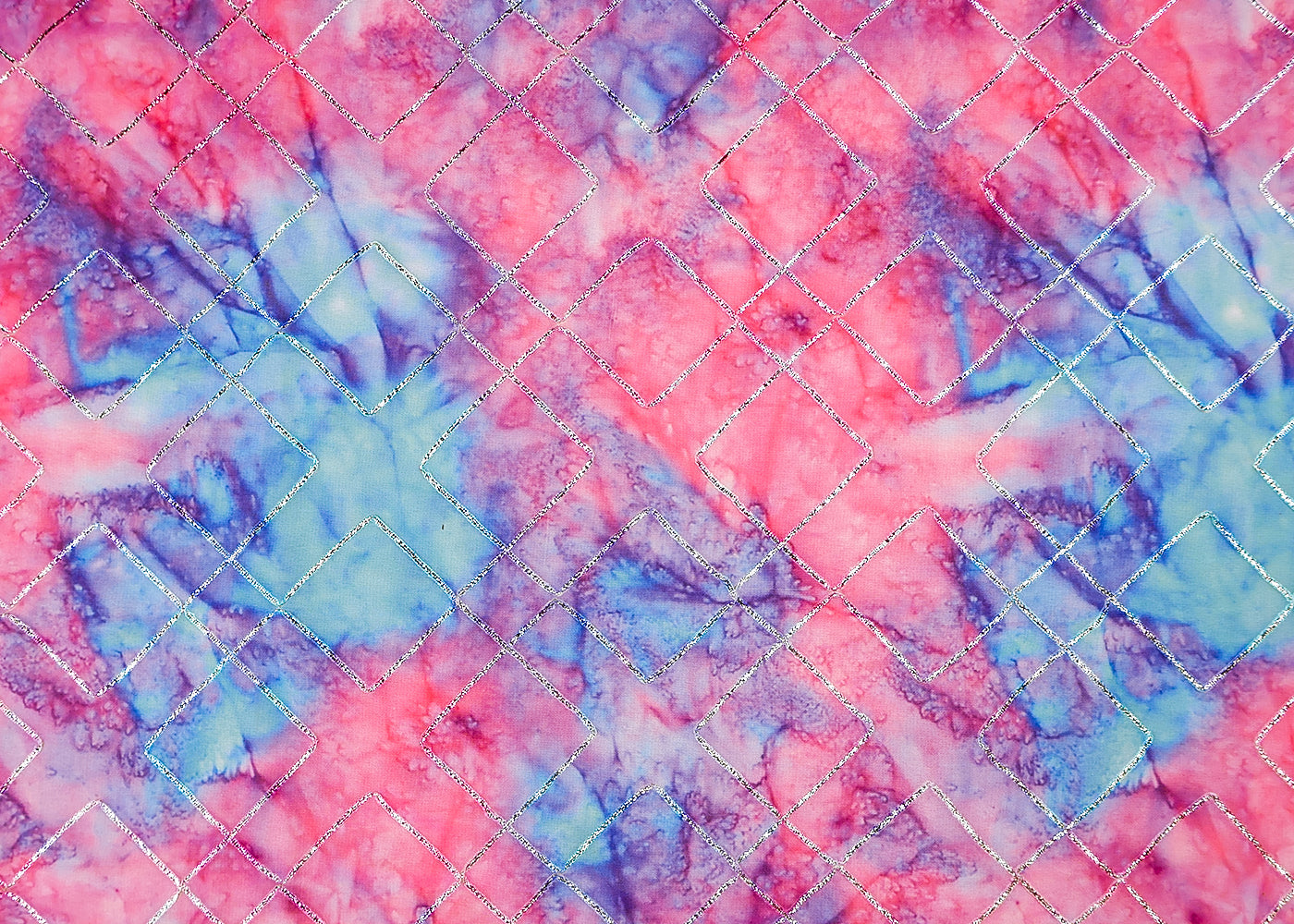 Multi- Colour Georgette Fabric with All Over Abstract Print and Gotta Patti Work 14841