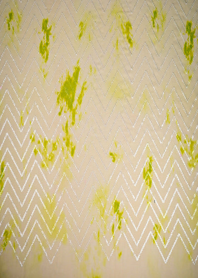 Pista Green Georgette Fabric With All Over Traditional Print 14876