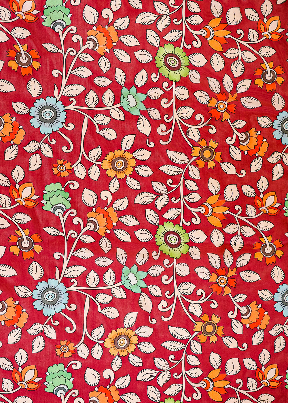 Maroon-Satin-Organza-Fabric-with-All-Over-Traditional-Print-1490