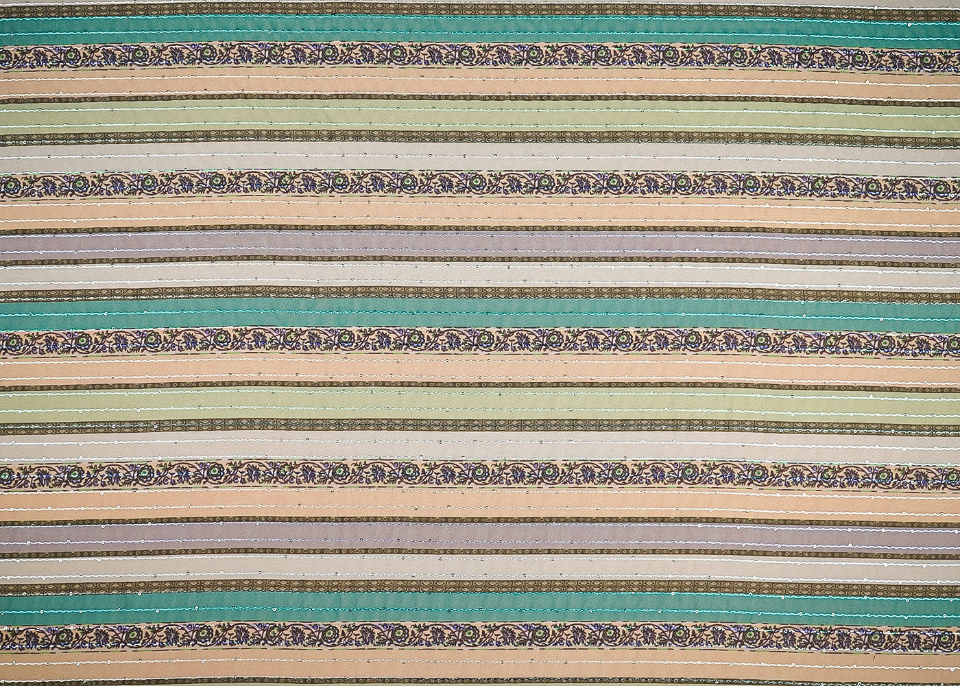 Multi Colour Georgette Fabric With All Over Traditional Print 14942