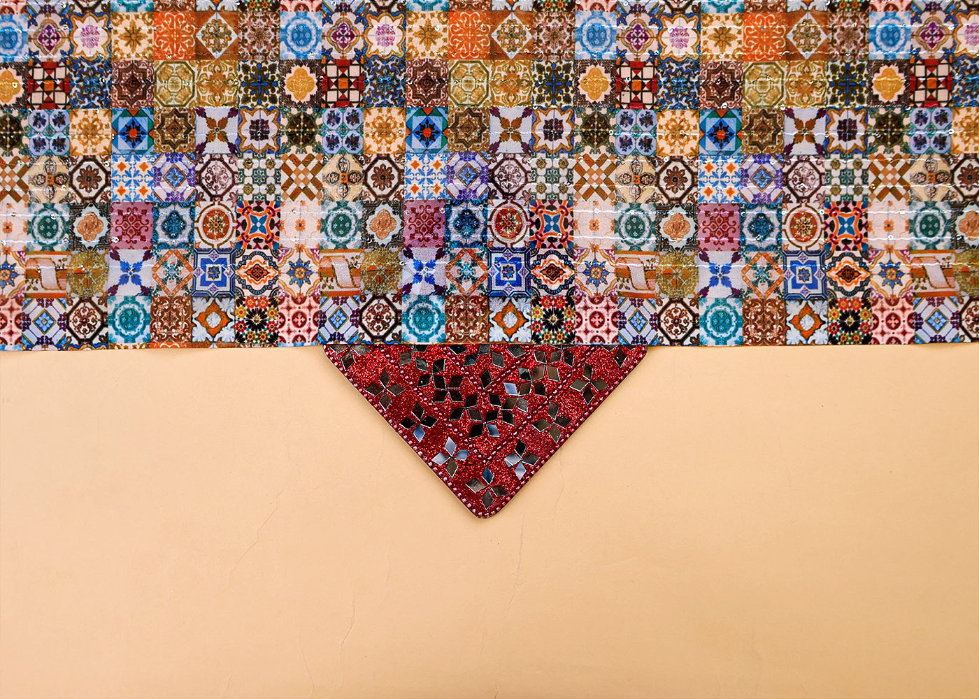 Multi- Colour Georgette Fabric with All Over Traditional Print 14945