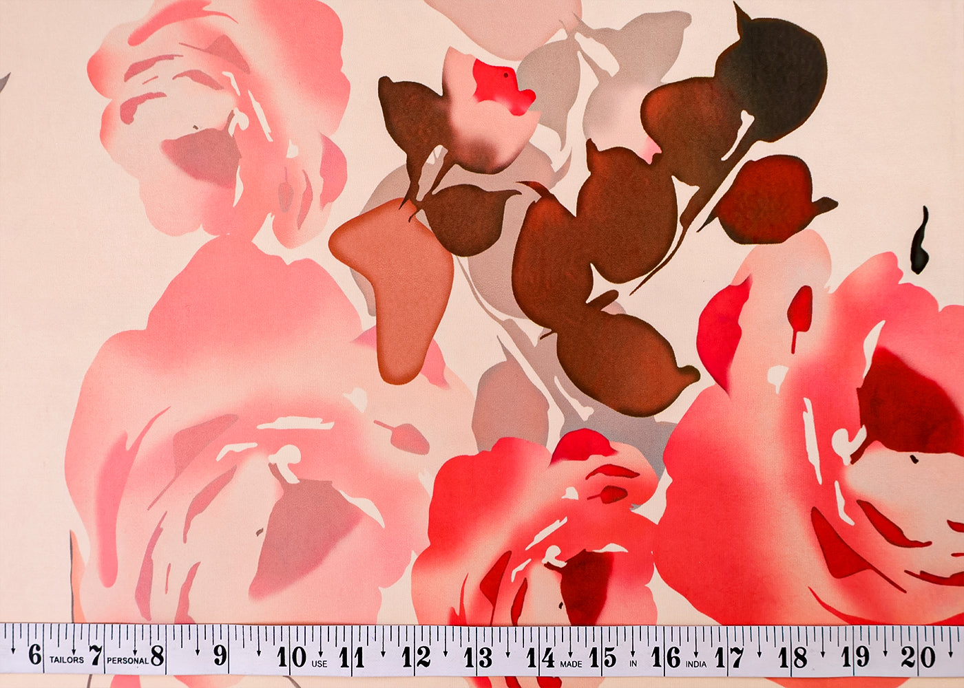 White Satin Organza Fabric with All Over Floral Pattern 14971