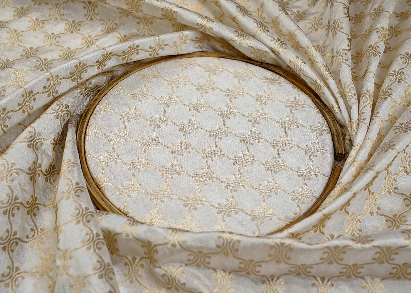 Dyeable Chanderi Fabric with All Over Zari Handloom 15061