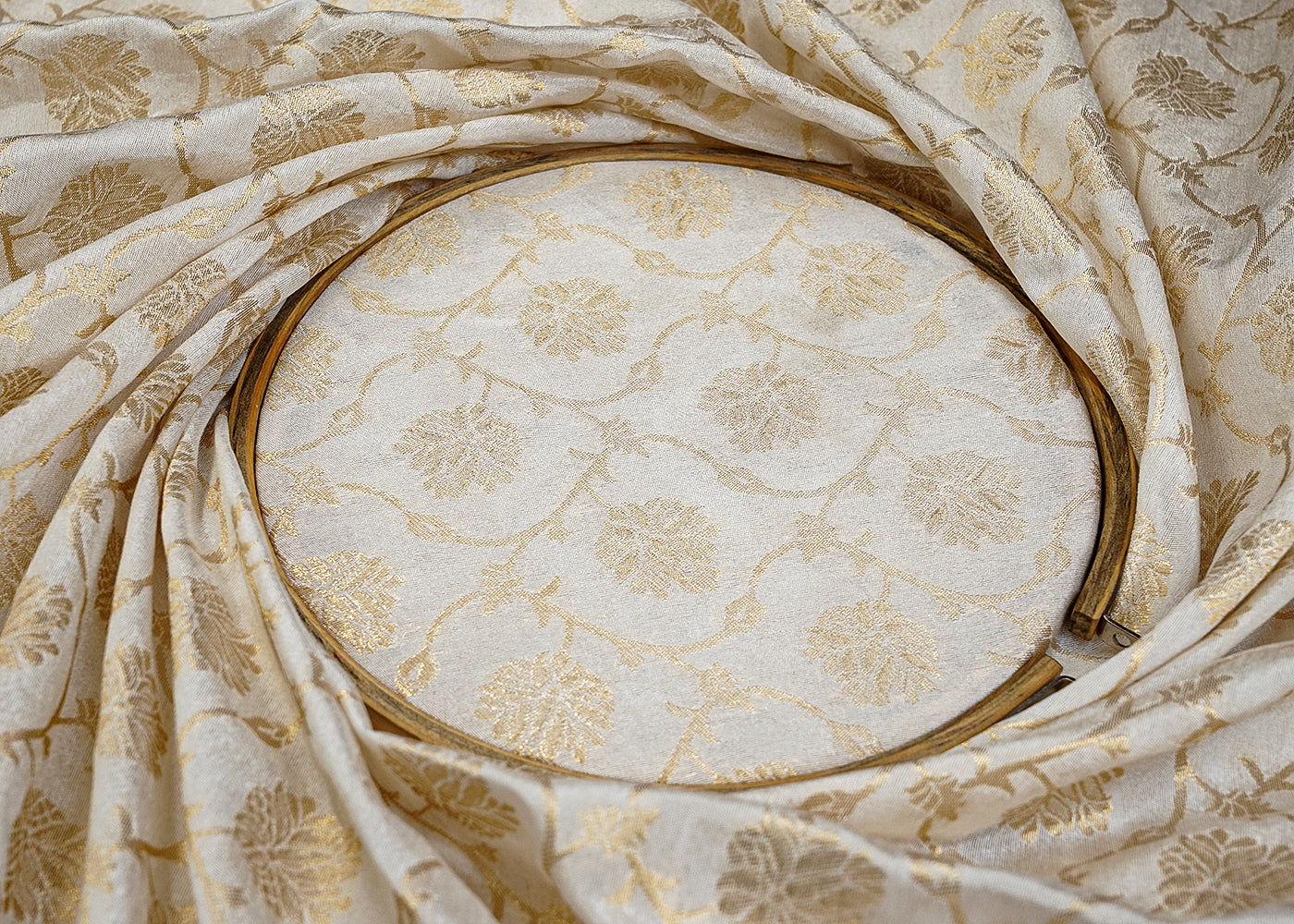 Dyeable Chanderi Fabric with All Over Zari Handloo 15065
