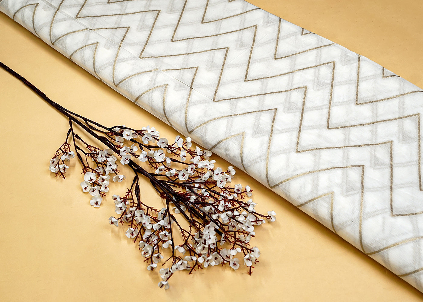 Dyeable Chanderi Fabric with All Over Zari Handloom 15070