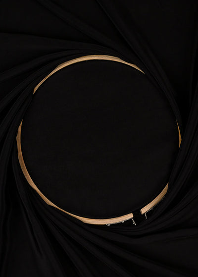 Black Colored Crepe Fabric 15110(102)