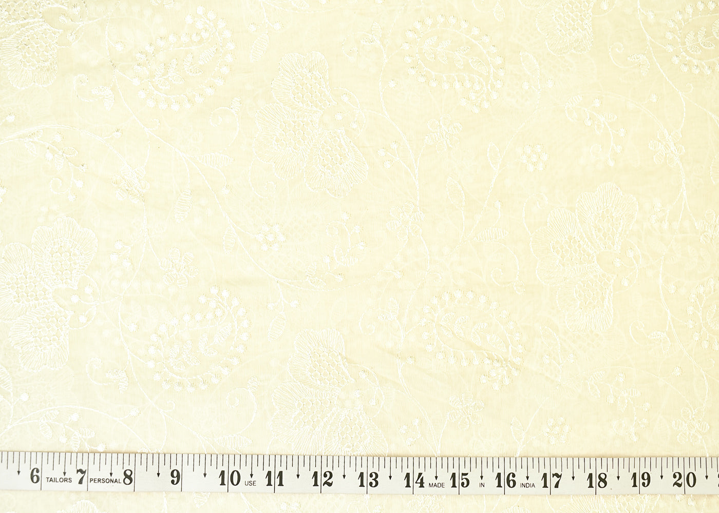 Dyeable Chanderi Fabric with All Over Thread Work Embroidery 15145