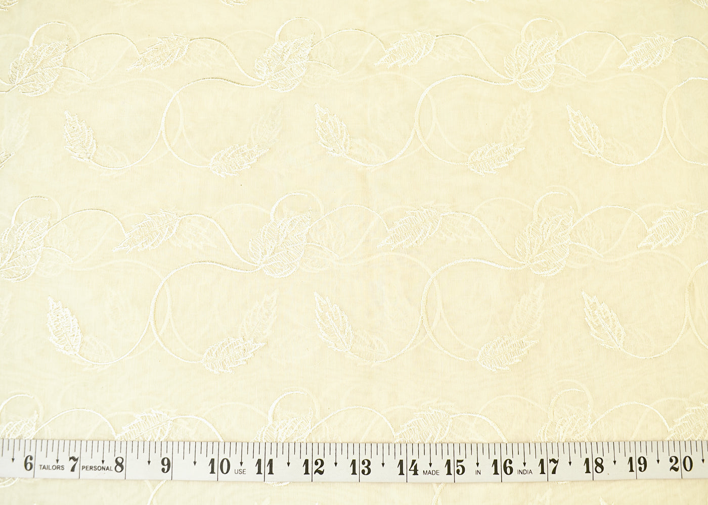 Dyeable Chanderi Fabric with All Over Thread Work Embroidery 15148