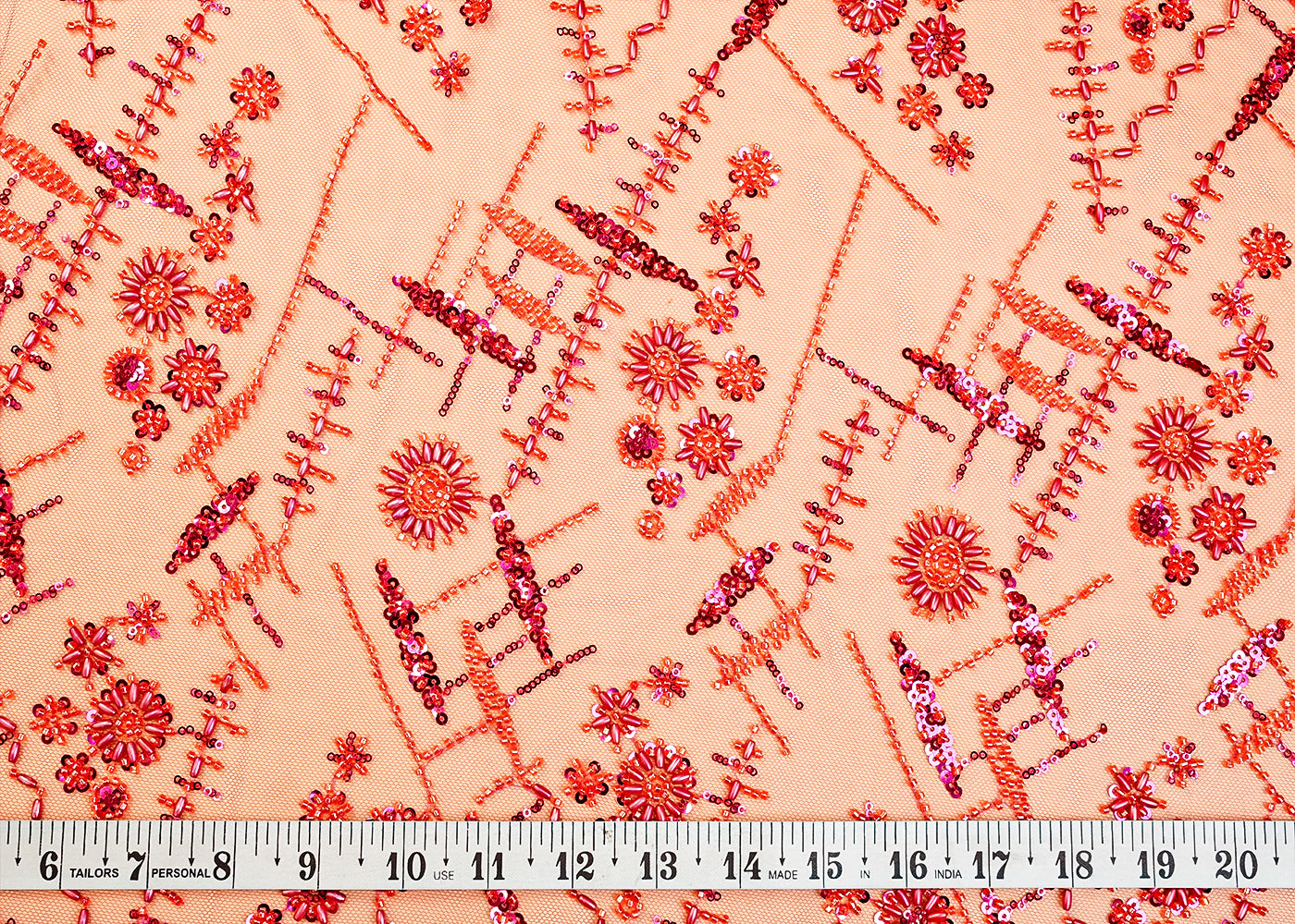 Rani Net Fabric with All Over Katdana, Bead, and Sequins Work 15291