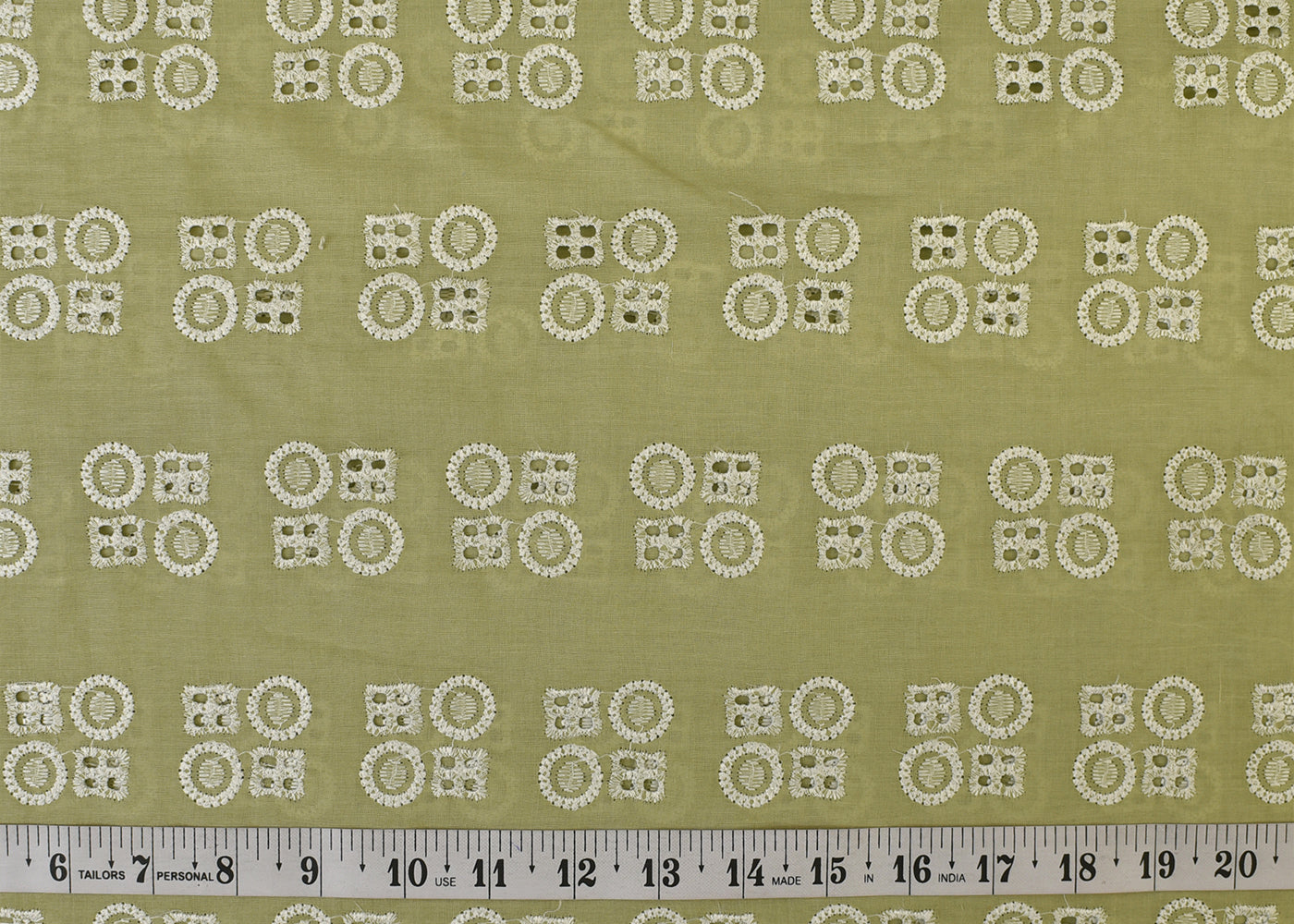 Pista Green Imported Cotton Fabric with All Over Thread Work 15335