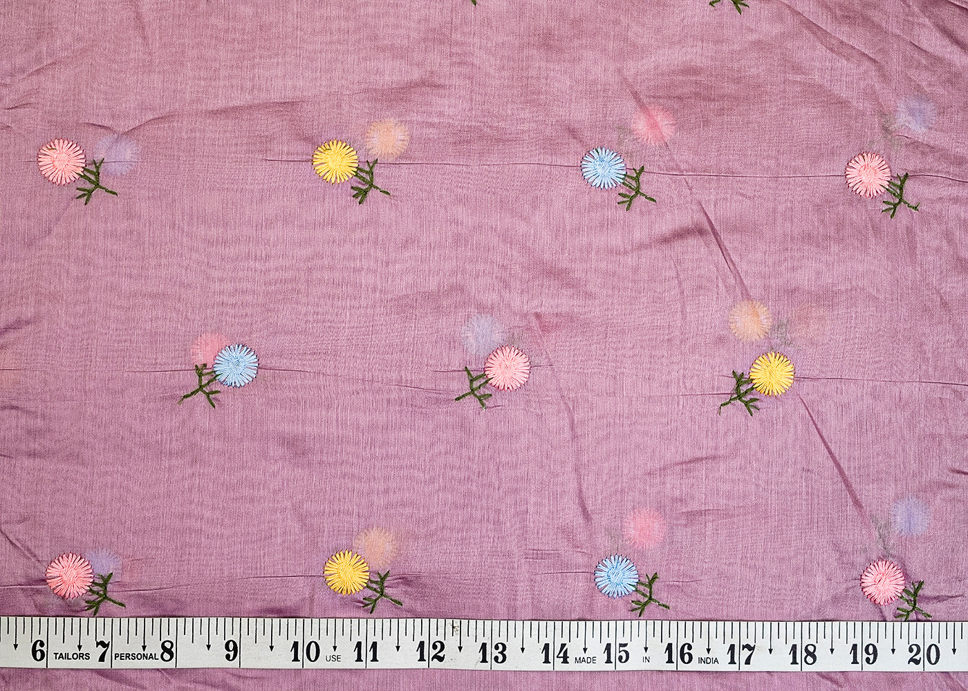 Onion Modal Muslin Fabric with All Over Thread Work 15346