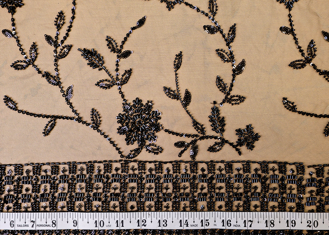 Sonakshi Sinha Inspired Edition | Black Embroidered Imported Net Unstitched Fabric 15356