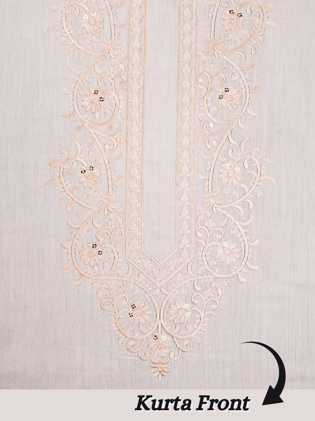 The Kohinoor – Unstitched Off White Kurta Fabric for Men 15405