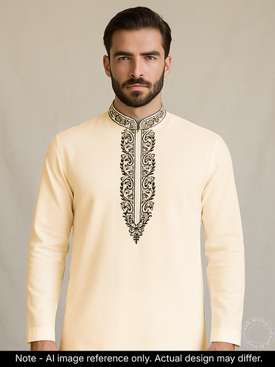The Kohinoor – Unstitched Off White Kurta Fabric for Men 16824