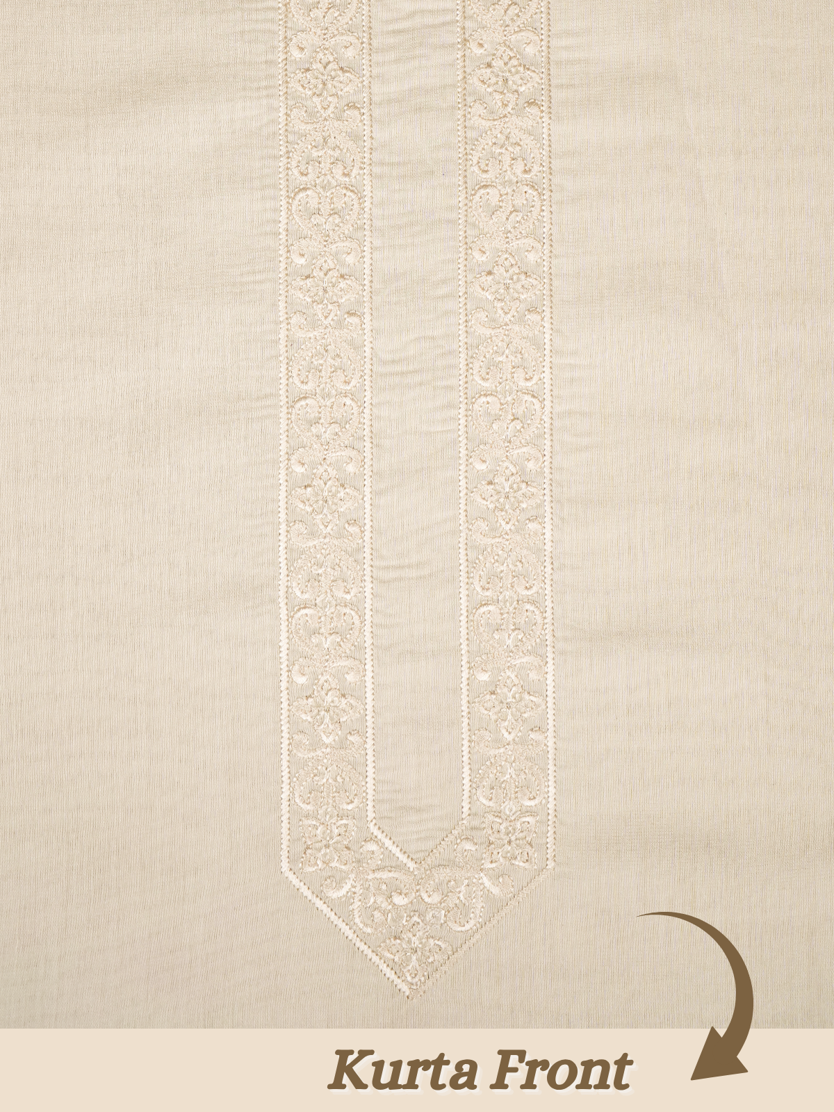 The Kohinoor – Unstitched Off White Kurta Fabric for Men 15407
