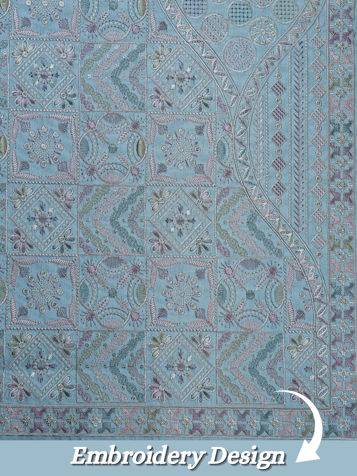 The Riwaayat – Unstitched Sky Blue Nehru Jacket Fabric for Men 15419
